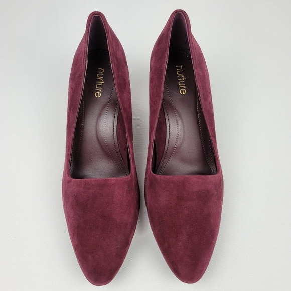 Nurture shoes maroon suede block heel Pumps size 9 - Picture 3 of 9